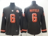 Cleveland Browns #6 Baker Mayfield Brown Therma Long Sleeve Jersey