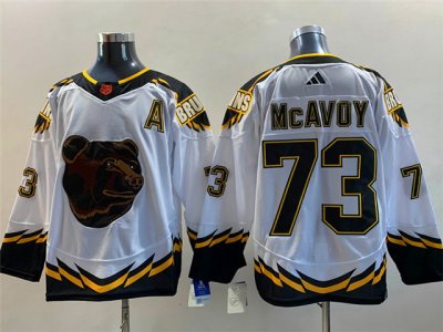Boston Bruins #73 Charlie McAvoy White 2022/23 Reverse Retro Jersey
