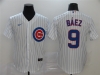 Chicago Cubs #9 Javier Baez White Cool Base Jersey
