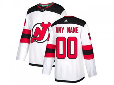 New Jersey Devils #00 Away White Custom Jersey