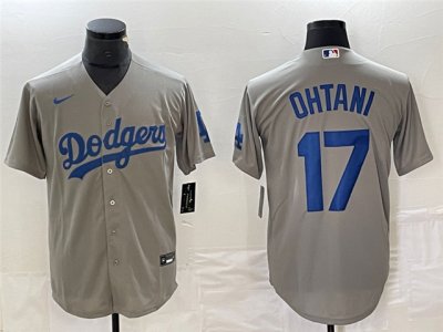 Los Angeles Dodgers #17 Shohei Ohtani Alternate Gray Cool Base Jersey