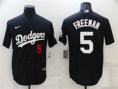 Los Angeles Dodgers #5 Freddie Freeman Black Turn Back The Clock Cool Base Jersey
