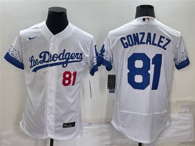 Los Angeles Dodgers #81 Victor Gonzalez White 2021 City Connect Flex Base Jersey