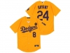 Los Angeles Dodgers #8/24 Kobe Bryant Yellow 2020 KB Cool Base Jersey