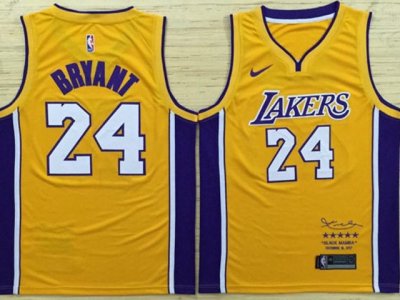 Los Angeles Lakers #24 Kobe Bryant Gold Black Mamba Swingman Jersey
