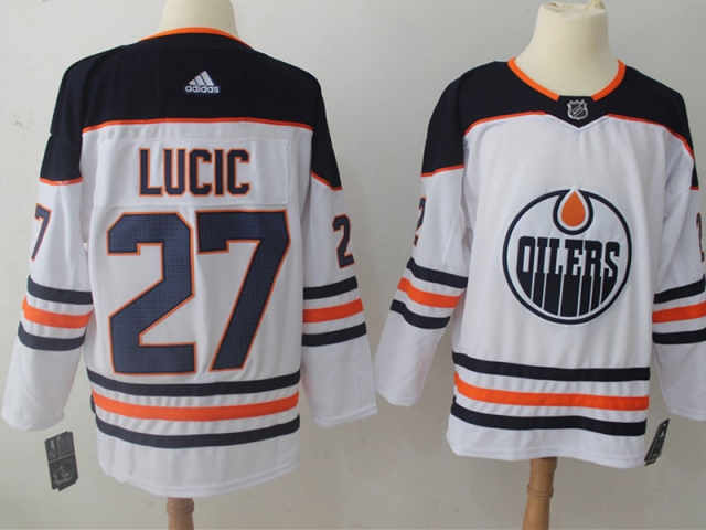 Edmonton Oilers #27 Milan Lucic White Jersey - Click Image to Close