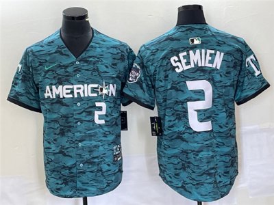 American League Texas Rangers #2 Marcus Semien Teal 2023 MLB All-Star Game Jersey