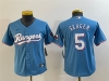 Youth Texas Rangers #5 Corey Seager Light Blue Cool Base Jersey