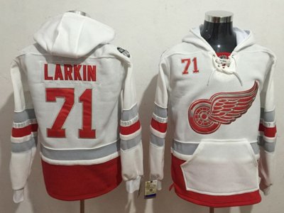 Detroit Red Wings #71 Dylan Larkin White Hoodie