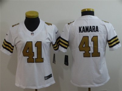Women's New Orleans Saints #41 Alvin Kamara White Color Rush Limited Jersey