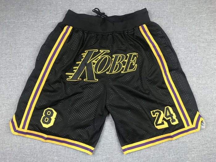 Los Angeles Lakers Just Don Kobe 8/24 Black Basketball Shorts|SHORTS78 ...
