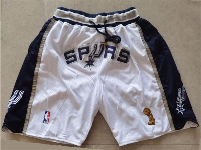 San Antonio Spurs Just Don Spurs White NBA Championship Basketball Shorts