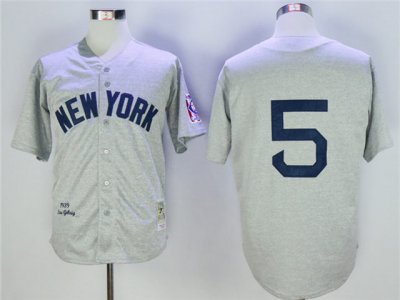 New York Yankees #5 Joe DiMaggio Throwback 1939 Road Gray Jersey