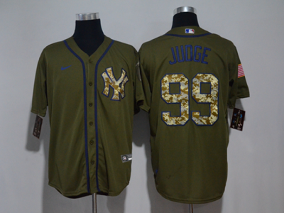 New York Yankees #99 Aaron Judge Army Green Cool Base Jersey
