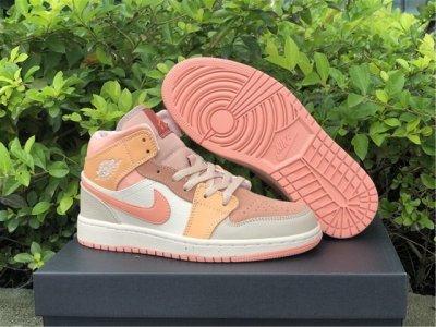 Air Jordan 1 Mid Pink Orange Shoes