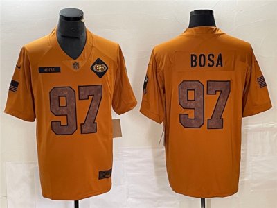 San Francisco 49ers #97 Nick Bosa 2023 Brown Salute To Service Limited Jersey