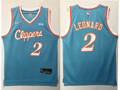 Los Angeles Clippers #2 Kawhi Leonard 2021-22 Light Blue City Edition Swingman Jersey
