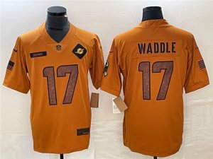 Miami Dolphins #17 Jaylen Waddle 2023 Brown Salute To Service Limited Jersey