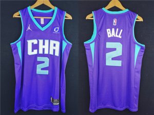 Charlotte Hornets #2 LaMelo Ball 2020-21 Purple Statement Edition Swingman Jersey