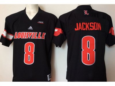 NCAA Louisville Cardinals #8 Lamar Jackson Black College Football Jersey
