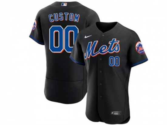 New York Mets #00 Black Flex Base Custom Jersey