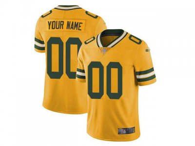 Green Bay Packers #00 Gold Inverted Legend Limited Custom Jersey
