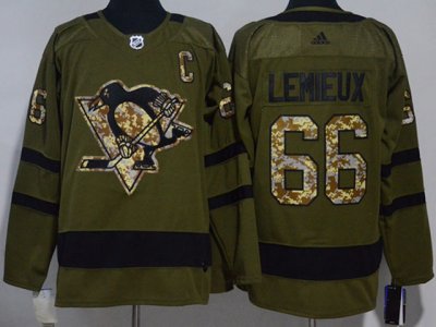Pittsburgh Penguins #66 Mario Lemieux Olive Jersey