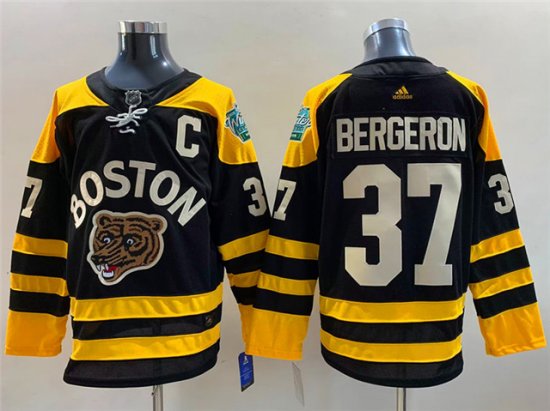 Boston Bruins #37 Patrice Bergeron Black 2023 Winter Classic Jersey