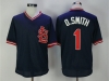 St. Louis Cardinals #1 Ozzie Smith Throwback 1994 Navy Cooperstown Mesh Batting Practice Jersey