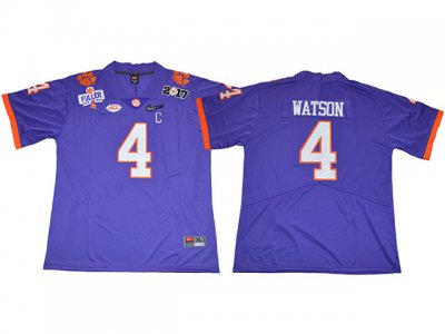 NCAA Clemson Tigers #4 Deshaun Watson Purple College Football Jersey