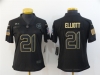 Dallas Cowboys #21 Ezekiel Elliott 2020 Women's Black Salute To Service Limited Jersey