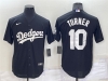Los Angeles Dodgers #10 Justin Turner Black Turn Back The Clock Jersey