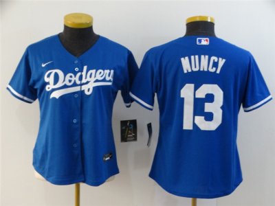 Womens Los Angeles Dodgers #13 Max Muncy Royal Blue Cool Base Jersey