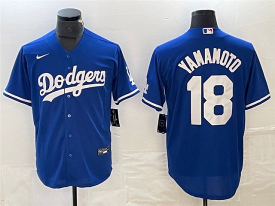 Los Angeles Dodgers #18 Yoshinobu Yamamoto Royal Blue Cool Base Jersey