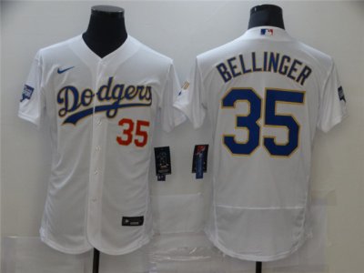 Los Angeles Dodgers #35 Cody Bellinger White 2021 Gold Program Flex Base Jersey