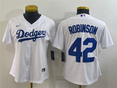 Women's Los Angeles Dodgers #42 Jackie Robinson White Cool Base Jersey