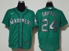 Seattle Mariners #24 Ken Griffey Jr. Green Flex Base Jersey