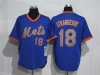New York Mets #18 Darryl Strawberry 1985 Blue Throwback Jersey