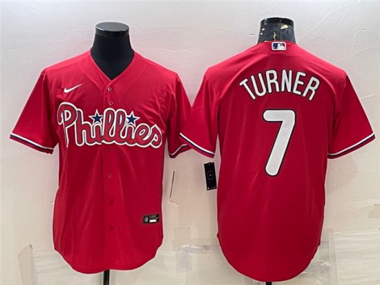 Philadelphia Phillies #7 Trea Turner Red Cool Base Jersey