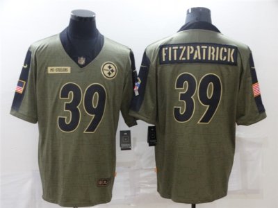 Pittsburgh Steelers #39 Minkah Fitzpatrick 2021 Olive Salute To Service Limited Jersey