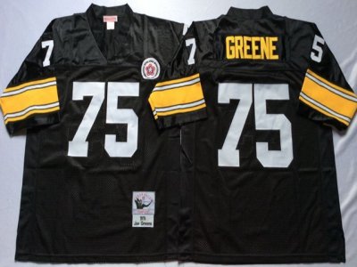Pittsburgh Steelers #75 Joe Greene 1975 Throwback Black Jersey