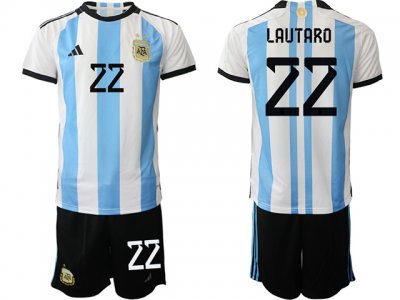 National Argentina #22 Lautaro Home 2022/23 Soccer Jersey