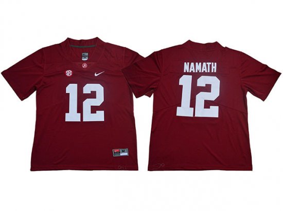 NCAA Alabama Crimson Tide #12 Joe Namath Red College Football Jersey
