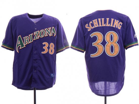 Arizona Diamondbacks #38 Curt Schilling Throwback Purple Jersey