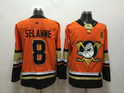 Anaheim Ducks #8 Teemu Selanne Orange Jersey