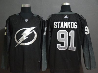Tampa Bay Lightning #91 Steven Stamkos Alternate Black Jersey