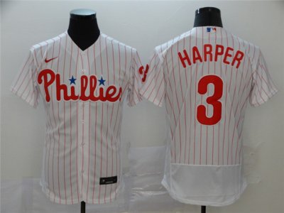 Philadelphia Phillies #3 Bryce Harper White Flex Base Jersey