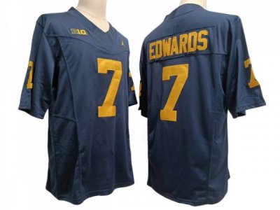NCAA Michigan Wolverines #7 Donovan Edwards Navy F.U.S.E. Vapor Limited Jersey