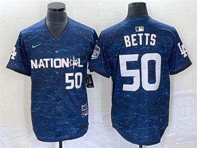National League Los Angeles Dodgers #50 Mookie Betts Navy 2023 MLB All-Star Game Jersey