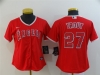 Women's Los Angeles Angels #27 Mike Trout Red 2020 Cool Base Jersey